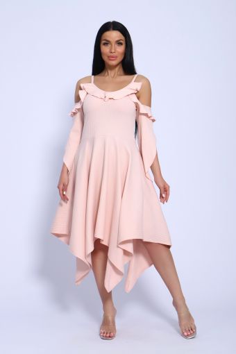 Платье 39039 (Пудровый) - Модно-Трикотаж