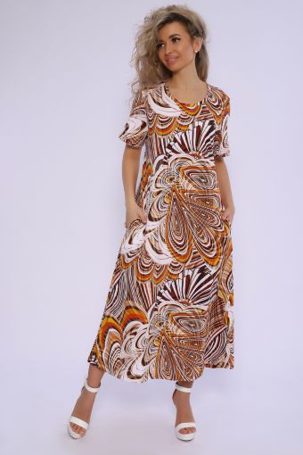 Платье 13179 (Коричневый) - Модно-Трикотаж