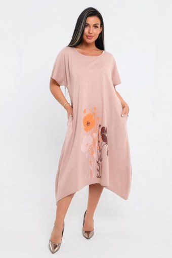 Платье М-606 D (Бежевый) - Модно-Трикотаж