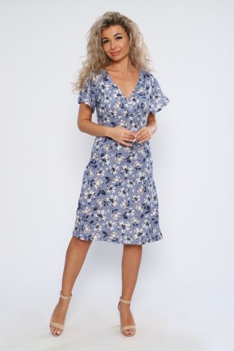 Платье 59131 (Серо-голубой) - Модно-Трикотаж