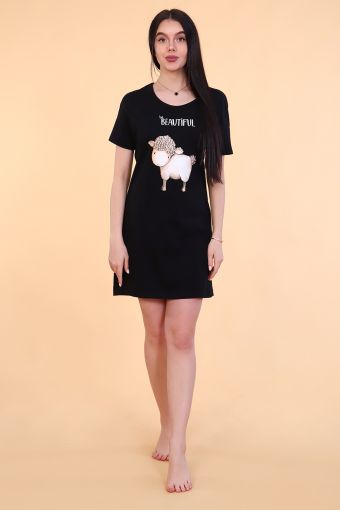 Сорочка 42081 (Черный) - Модно-Трикотаж