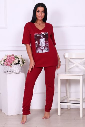 Пижама 57040 (Бордовый) - Модно-Трикотаж