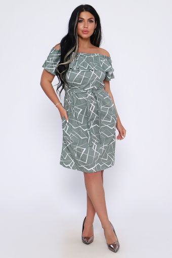 Платье 71075 (Светлый хаки) - Модно-Трикотаж