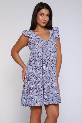 Платье 87505 (Серо-голубой) - Модно-Трикотаж