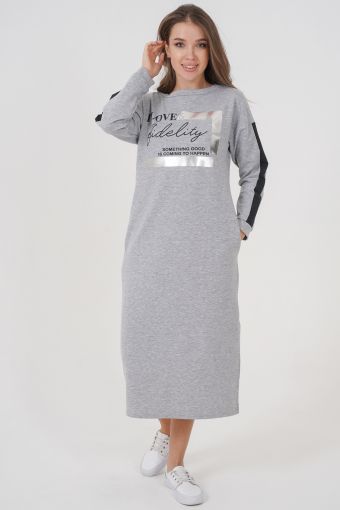 Платье 24849 (Серый меланж) - Модно-Трикотаж