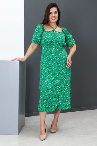 Платье 52272 (Зеленый_красный) - Модно-Трикотаж