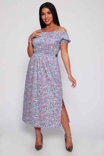 Платье 71068 (Серо-голубой) - Модно-Трикотаж