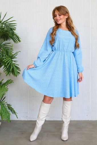 Платье 22264 (Голубой) - Модно-Трикотаж