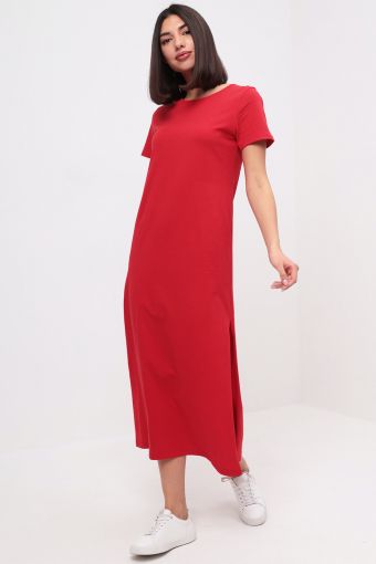 Платье HF1301N HappyFox Однотонное (Красный) - Модно-Трикотаж