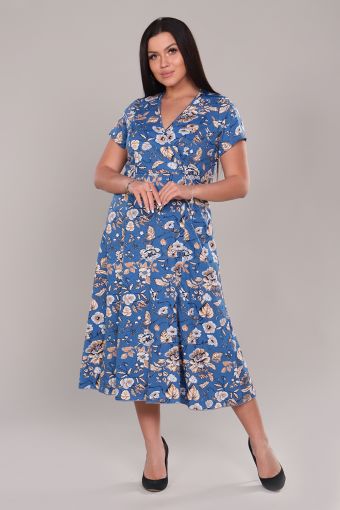 Платье 6738 (Синий) - Модно-Трикотаж