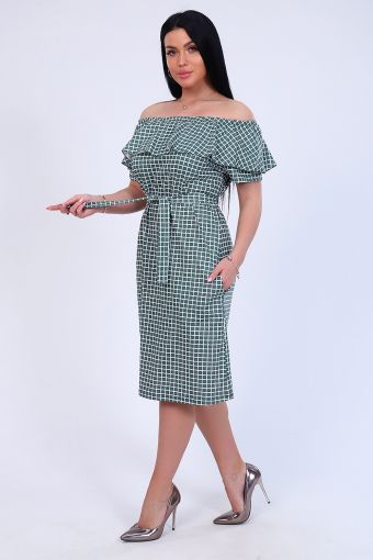 Платье 71064 (Темно-зеленый) - Модно-Трикотаж
