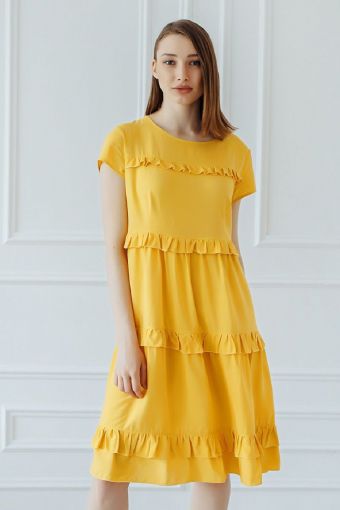 Платье Лили (Желтый) - Модно-Трикотаж