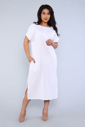 Платье 82024 (Белый) - Модно-Трикотаж