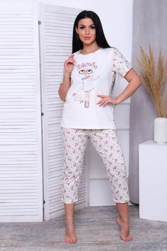 Пижама 57074 (Молочно-белый) - Модно-Трикотаж