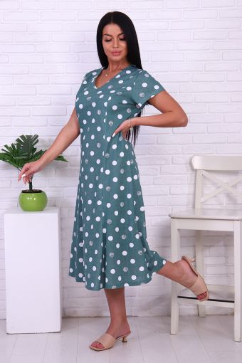 Платье 6752 (Зеленый горох) - Модно-Трикотаж