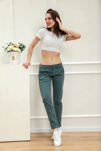 JBG-010 женские брюки (Зеленый) - Модно-Трикотаж