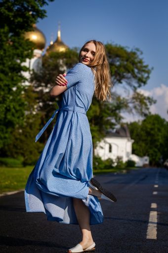 Платье 22259 (Голубой) - Модно-Трикотаж