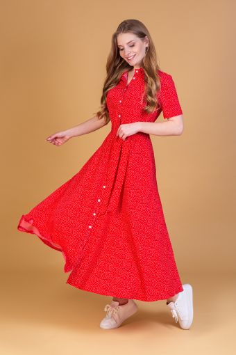 Платье 22259 (Красный) - Модно-Трикотаж