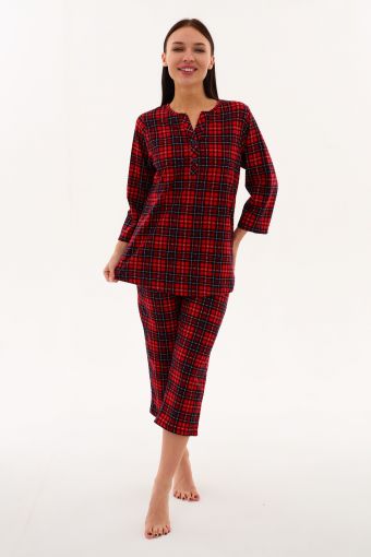 Пижама 21599 (Клетка красная) - Модно-Трикотаж