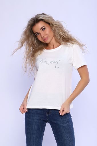 футболка 70087 (Молочный) - Модно-Трикотаж