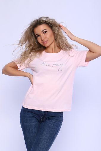 футболка 70087 (Светло-розовый) - Модно-Трикотаж