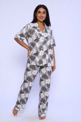 Пижама 55078 (Фиолетово-серый) - Модно-Трикотаж