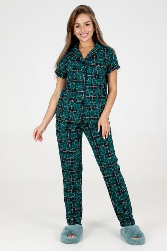 пижама 35326 (Зеленый) - Модно-Трикотаж