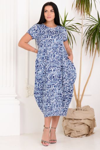 Платье 4438 (Синий) - Модно-Трикотаж