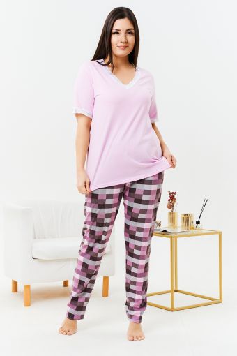 Пижама 83501 (Розовый) - Модно-Трикотаж