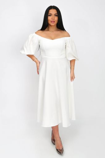 Платье 22251 (Молочный) - Модно-Трикотаж