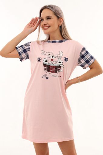 Сорочка 21584 (Розовый) - Модно-Трикотаж