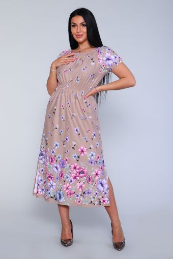 Платье 71067 (Бежевый) - Модно-Трикотаж