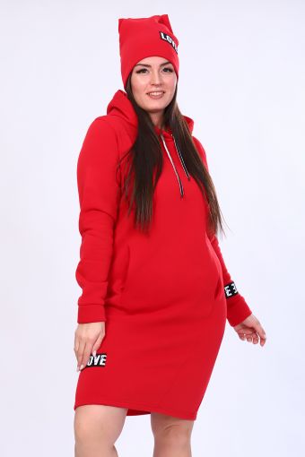 Платье 52222 _ шапка (Красный) - Модно-Трикотаж