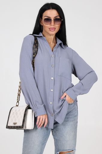 Женская рубашка 31799 (Серый) - Модно-Трикотаж