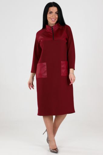 Женское платье 31797 (Бордо) - Модно-Трикотаж