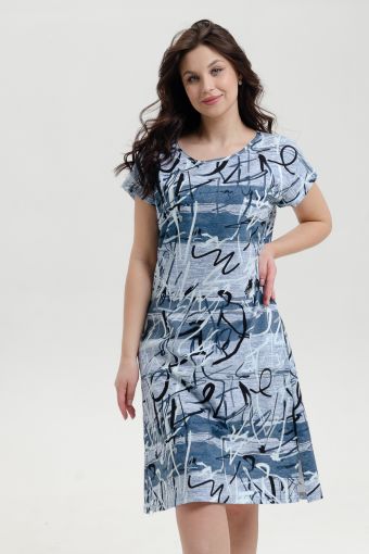 Платье 032 (Голубой) - Модно-Трикотаж