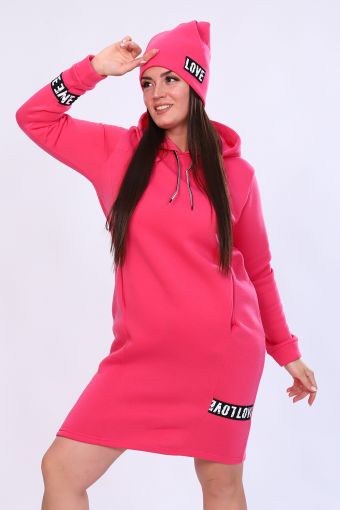 Платье 52222 _ шапка (Розовый) - Модно-Трикотаж