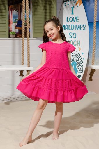 Платье 9184 детское (Фуксия) - Модно-Трикотаж