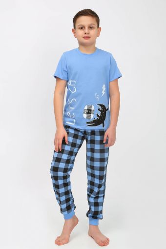 Пижама для мальчика 92182 (Голубой) - Модно-Трикотаж