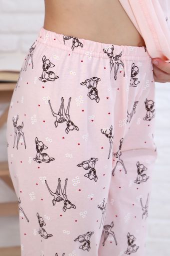 Пижама Лесной олень длинный рукав детская (Светло-розовый) (Фото 2)