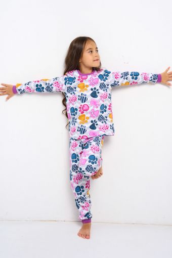 Лапуля - детская пижама теплая (Лиловый) - Модно-Трикотаж