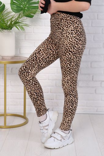Лосины Леопард длинные детские (Коричневый) - Модно-Трикотаж