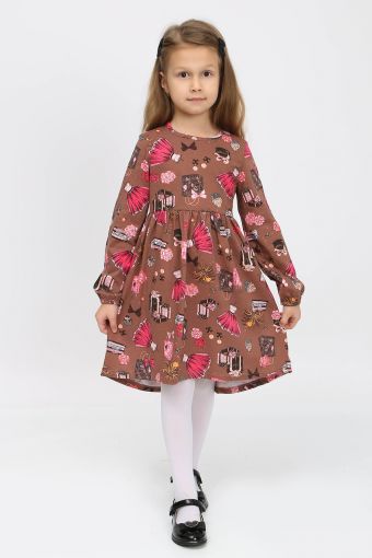 Платье Наденька детское (Коричневый) - Модно-Трикотаж