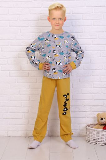 Пижама Сонный мишка (Горчичный) - Модно-Трикотаж