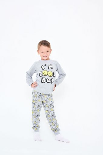 Пижама для мальчика 92139 (Серый меланж) - Модно-Трикотаж
