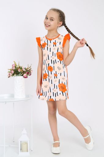 Платье Аксинья (Оранжевый) - Модно-Трикотаж