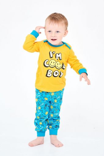 Пижама для мальчика 92139 (Желтый/бирюзовый) - Модно-Трикотаж