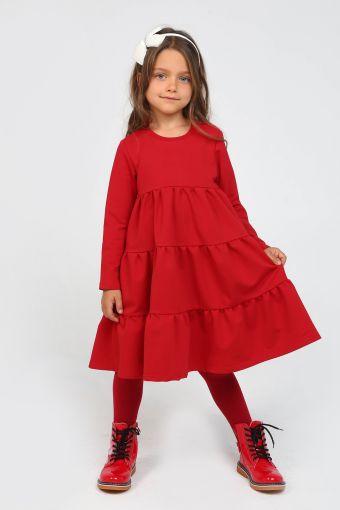 Платье ярусное Красное (Красный) - Модно-Трикотаж