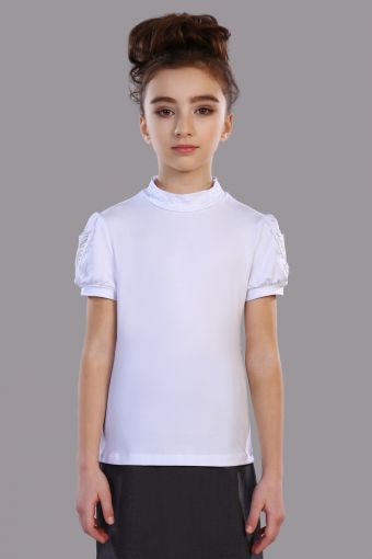 Блузка для девочки Бэлль Арт. 13133 (Белый) - Модно-Трикотаж