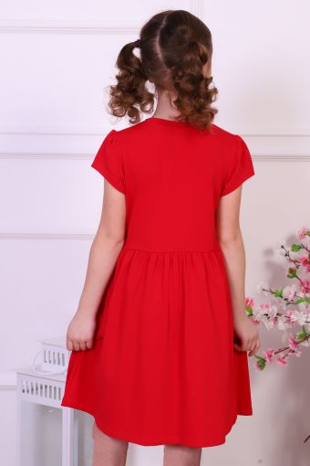 Платье Секретик короткий рукав (Красный) (Фото 2)